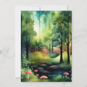 男の子の自然いくつかのバニーが1歳の誕生日を回している 招待状 (裏面)