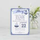 男の子の航海のな第1誕生日の招待状 招待状 (スタンド正面)