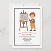 男の子の芸術家の招待状 招待状 (正面)