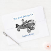 男の子の蔵書票ステッカー。この本は所有している。 スクエアシール (封筒)