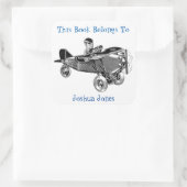 男の子の蔵書票ステッカー。この本は所有している。 スクエアシール (バッグ)