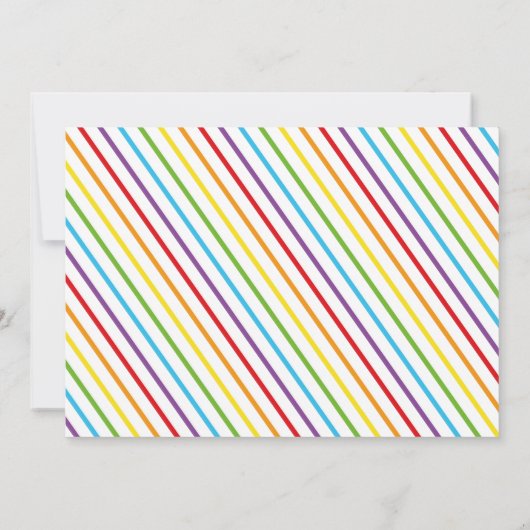 男の子の虹の誕生日のサンキューカード 招待状 (裏面)