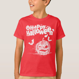 男の子の衣装のための面白いハロウィーンカボチャ顔 Tシャツ