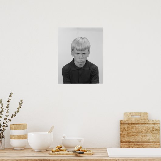 男の子の表情 ポスター (キッチン)