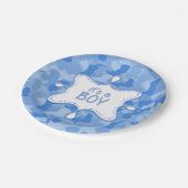 男の子の言葉アート迷彩柄のベビーシャワー   ペーパープレート (アングル)