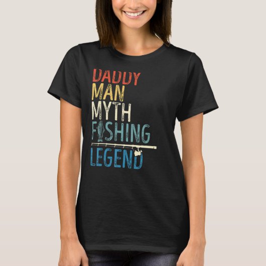 男の子の誇り父ダッド 釣りの伝説 レトロ ヴィンテージ Tシャツ (正面)
