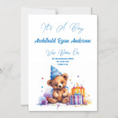 男の子の誕生のお知らせ マグネット招待状 (正面)