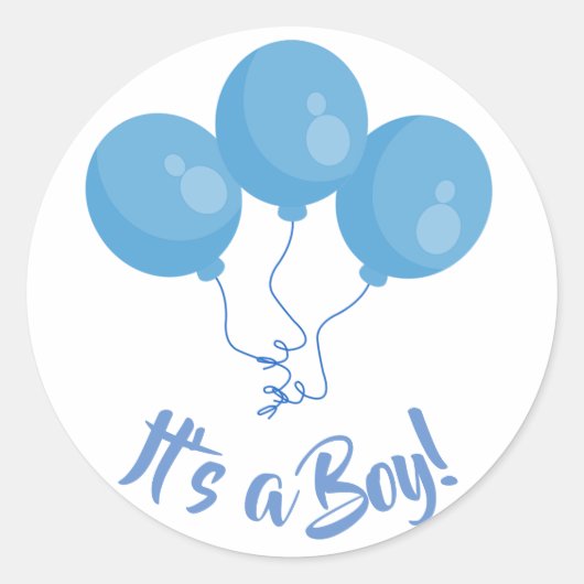 男の子の誕生の発表ジェンダー・リビール ラウンドシール (正面)