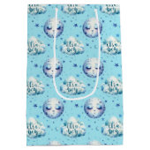 男の子の誕生の発表 ミディアムペーパーバッグ (裏面)