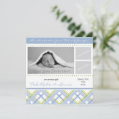 男の子の誕生の発表-写真カード 案内状 (スタンド正面)