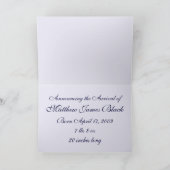 男の子の誕生の発表 案内状 (内部)