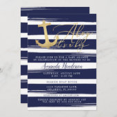 男の子の誕生を告げる海賊風ベビーシャワーの招待状 招待状 (正面/裏面)