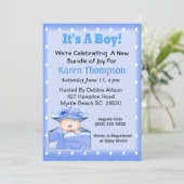 男の子の誕生を祝う  ベイビーシャワーの招待状 招待状 (スタンド正面)