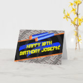 男の子の誕生会の投げ矢戦争レーザーのラベルの泡の装飾 カード (黄色い花)