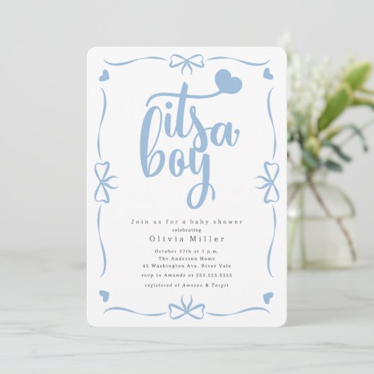 男の子の誕生会 招待状 (スタンド正面)