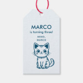 男の子の誕生日とカスタムCOLORS小猫 ギフトタグ (正面)
