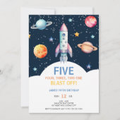 男の子の誕生日に!宇宙をテーマにした招待状 招待状 (正面)