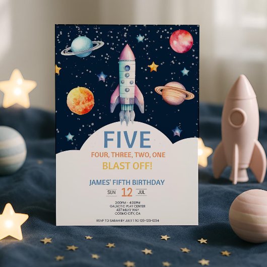 男の子の誕生日に!宇宙をテーマにした招待状 招待状