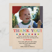 男の子の誕生日のサンキューカード サンキューカード (正面/裏面)