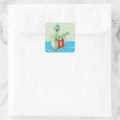 男の子の誕生日の恐竜 スクエアシール (バッグ)