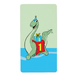 男の子の誕生日の恐竜 ラベル