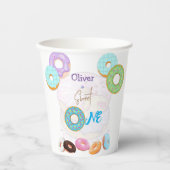 男の子の誕生日をドーナツ 紙コップ (正面)