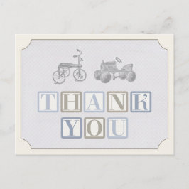 男の子の誕生日サンキューカード、ヴィンテージおもちゃカード ポストカード