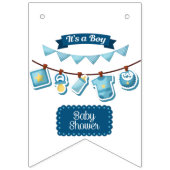 男の子の誕生日シャワー バンティング バナー (第3の旗)
