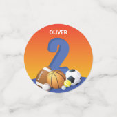 男の子の誕生日スポーツボール コンフェッティ (スモール正面)