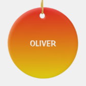 男の子の誕生日スポーツボール セラミックオーナメント (裏面)