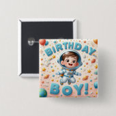 男の子の誕生日バッジ 缶バッジ (正面&裏面)