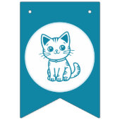 男の子の誕生日パーティカスタムーとカラーズkitten バンティングフラッグ (第1の旗)