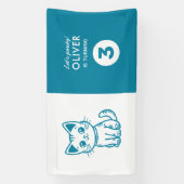 男の子の誕生日パーティカスタムーとカラーズkitten 横断幕 (縦)