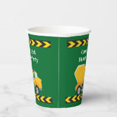 男の子の誕生日パーティカスタムーグリーントラックキッズ 紙コップ (右)