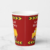 男の子の誕生日パーティカスタムーレッドダンプトラックキッズ 紙コップ (右)