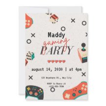 男の子の誕生日パーティーのためのビデオゲーム招待状