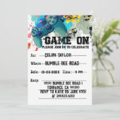 男の子の誕生日パーティーのためのビデオゲーム招待状 招待状 (スタンド正面)