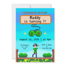 男の子の誕生日パーティーのためのビデオゲーム招待状