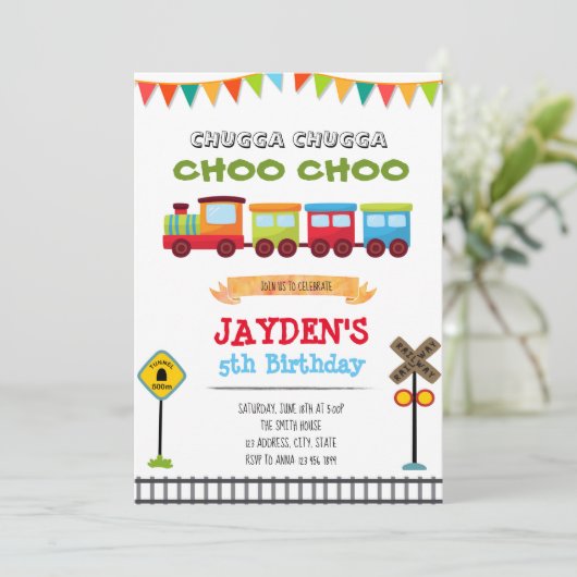 男の子の誕生日パーティーの招待状を作成する 招待状 (スタンド正面)