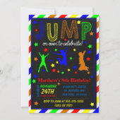 男の子の誕生日パーティーへの招待を飛び越える 招待状 (正面)