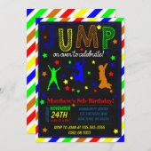 男の子の誕生日パーティーへの招待を飛び越える 招待状 (正面/裏面)