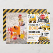 男の子の誕生日パーティー建築写真招待状 招待状 (正面/裏面)