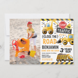 男の子の誕生日パーティー建築写真招待状 招待状