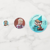 男の子の誕生日パーティーOtterをテーマパーソナライズされた コンフェッティ (正面)