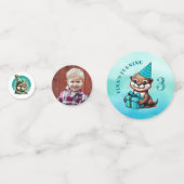 男の子の誕生日パーティーOtterをテーマパーソナライズされた コンフェッティ (裏面)