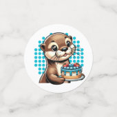 男の子の誕生日パーティーOtterをテーマパーソナライズされた コンフェッティ (スモール正面)