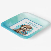 男の子の誕生日パーティーOtterをテーマパーソナライズされた ペーパープレート (傾斜あり)