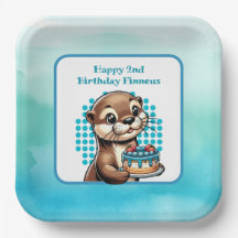 男の子の誕生日パーティーOtterをテーマパーソナライズされた
