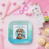 男の子の誕生日パーティーOtterをテーマパーソナライズされた ペーパープレート (パーティー)