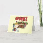 男の子の誕生日ベビー1st誕生日Tシャツとギフト カード (正面)